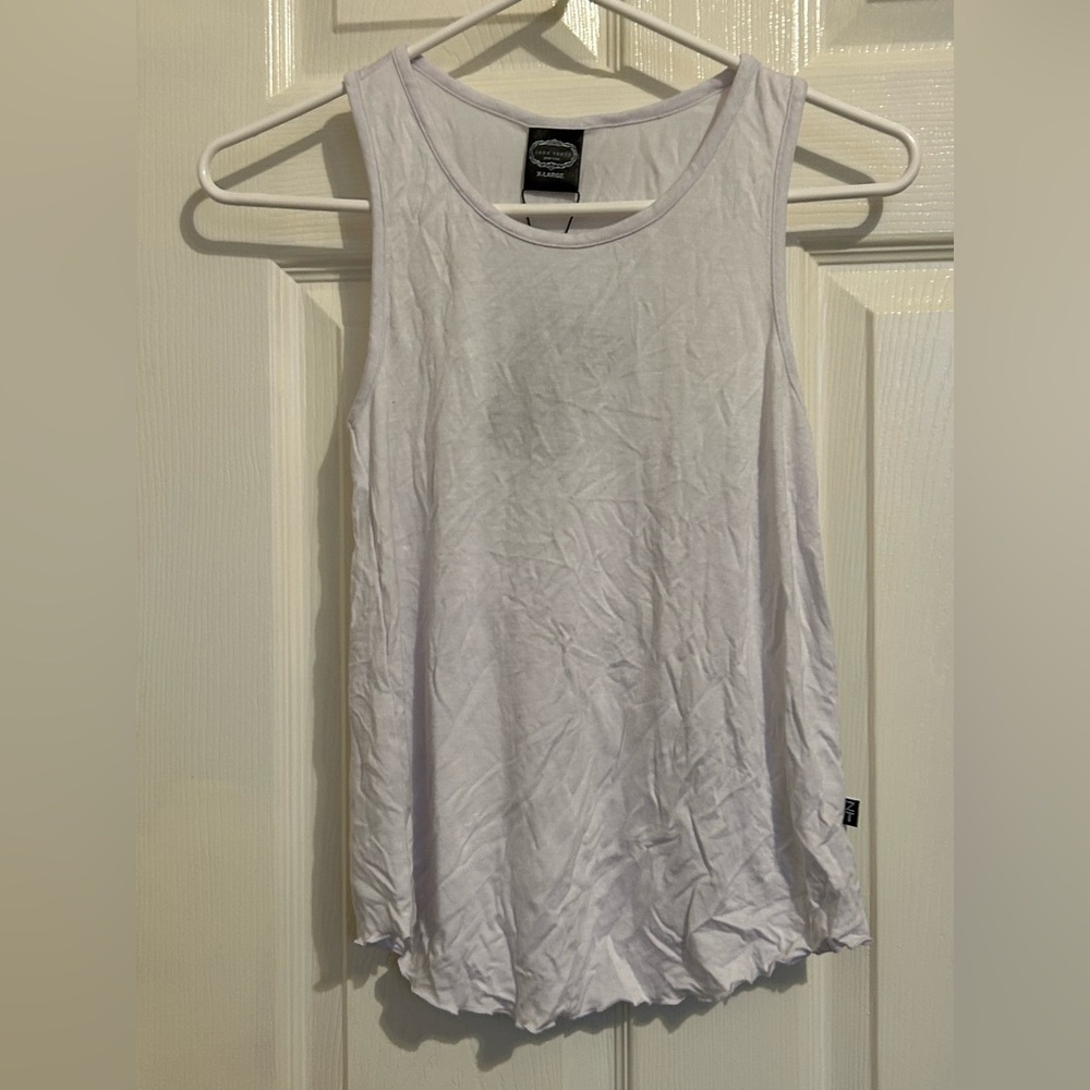 NWT Zara Terez white racer back ruffle hem tank. Girls size XL